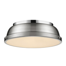 Golden 3602-14 CH-PW - Yep by Golden Lighting Duncan 2-light Flush Mount in Chrome and Pewter shade